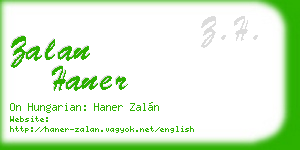 zalan haner business card